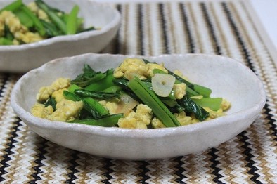 【農家のレシピ】小松菜と卵のバターソテーの写真