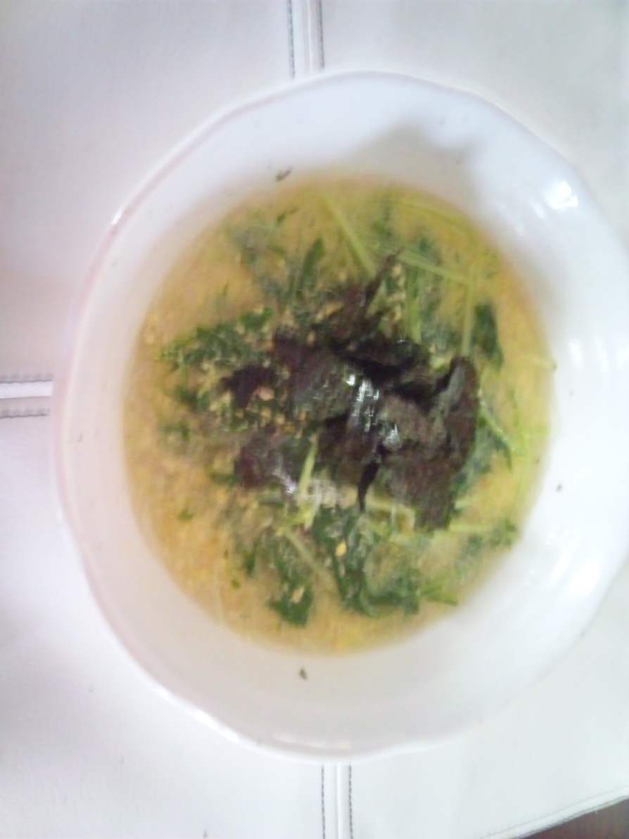 ダイエット&ポカポカ！水菜と春雨のスープの画像