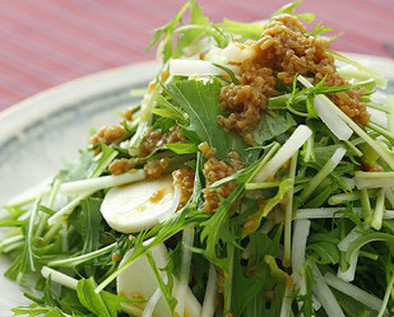 大根と長芋と水菜の和風ノンオイルサラダの写真