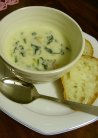 ホウレン草とチーズのミルクスープ