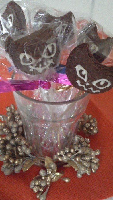 ハロウィン☆黒猫クッキーポップの写真