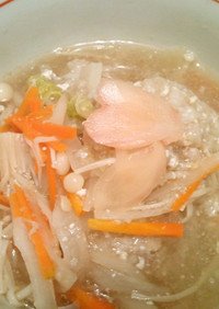 あったかレンコンボールの生姜スープ