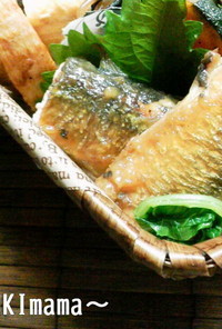 秋刀魚のガーリックソテー甘味噌ソース煮
