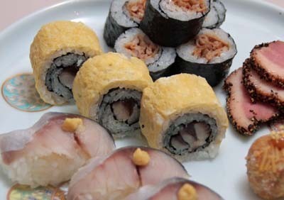しめ鯖と新生姜の巻き寿司の画像