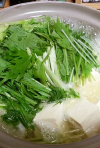 水菜湯豆腐