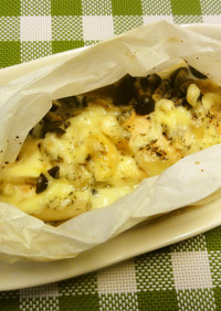 時短☆鮭ときのこのチーズ包み焼き