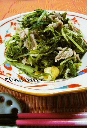 娘に伝えたい*簡単♪水菜と豚肉の煮物*