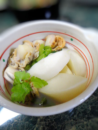 和食の副菜★ホタテと蕪の煮物の写真
