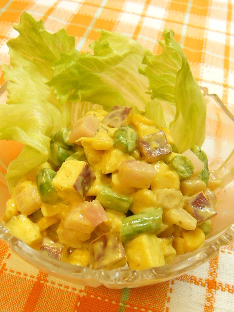 さつま芋と新生姜のカレーマヨサラダの画像