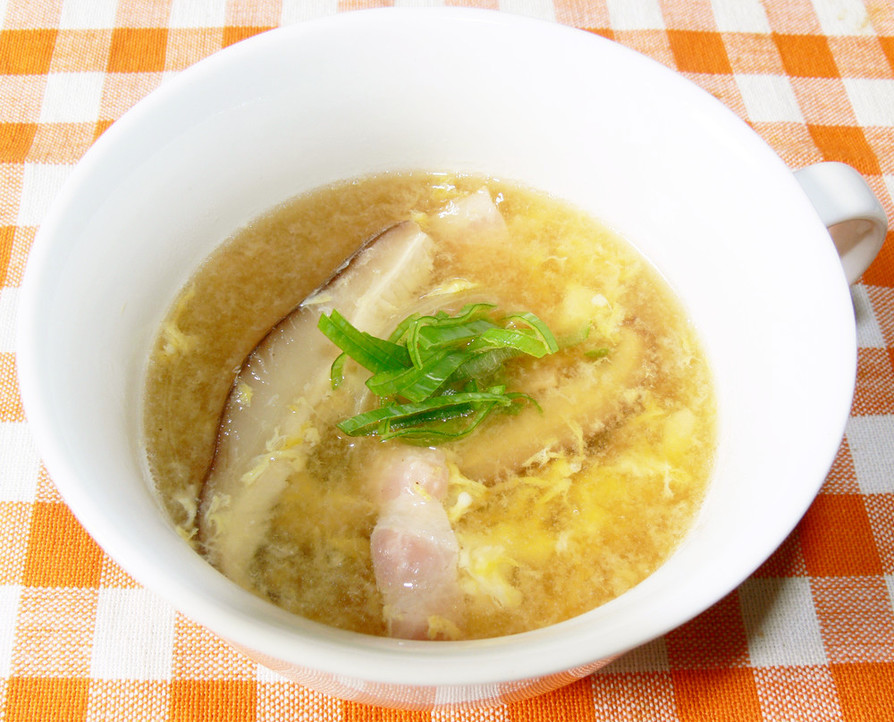 椎茸とベーコンの卵スープ♪の画像