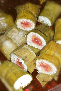 バナナと餅米のおやつ＠カンボジア