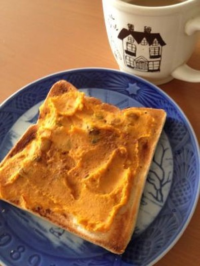 かぼちゃの煮物リメイク◎クリームトーストの写真