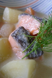 簡単♪塩鮭のスープ(北欧家庭料理)