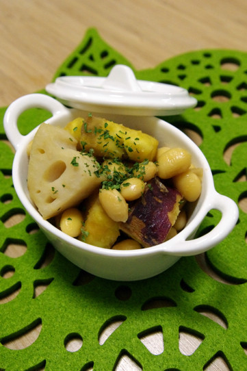 お弁当に。根菜と大豆の炒り煮の画像
