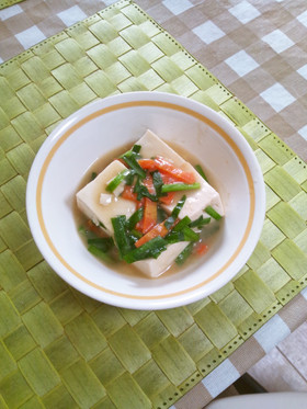 えのき氷で豆腐のニラあんかけ風