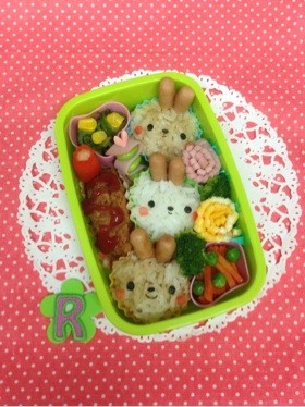 簡単☆ポークビッツでうさぎ*キャラ弁
