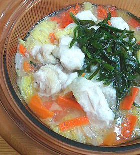 ニラで元気!白菜と鶏胸肉のとろりん鍋