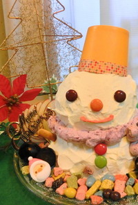 クリスマスに☆簡単雪だるまケーキ