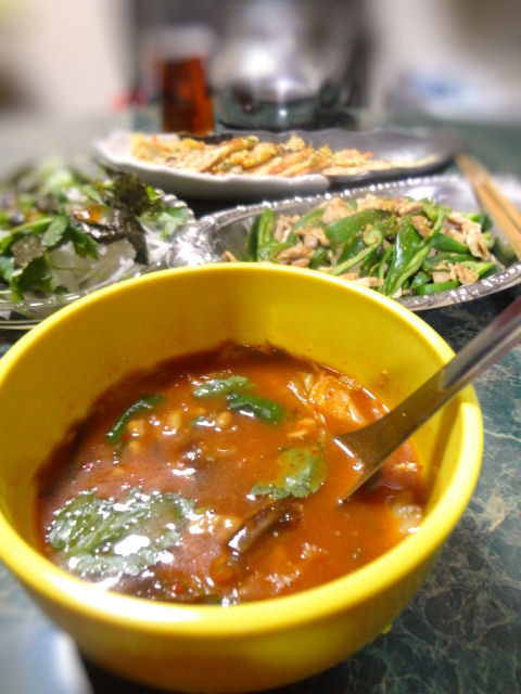 納豆とキムチのチゲスープの画像