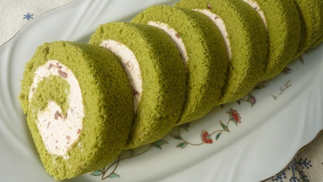 フワッ あずきクリームの抹茶ロールケーキ レシピ 作り方 By ままぽんぽん クックパッド