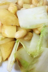 大豆と白菜のカレー炒め