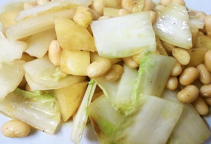 大豆と白菜のカレー炒めの画像