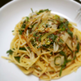 脱!冷え性 ネギとマスタードのパスタ