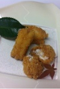 鱈と白子の柿の種揚げ