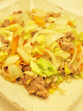 塩麹で柔らか☆豚バラ野菜炒め