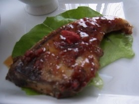 ぶりの梅照り焼き