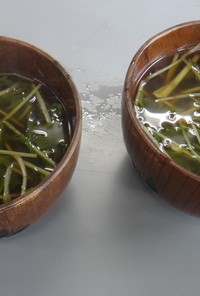 [簡単]水菜の和風生姜スープ