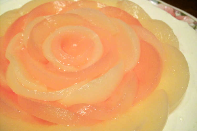 バラの桃で華やかレアチーズケーキ レシピ 作り方 By ニャーコ クックパッド 簡単おいしいみんなのレシピが367万品