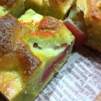 林檎とさつまいもの簡単ケーキ(焼き菓子)の写真