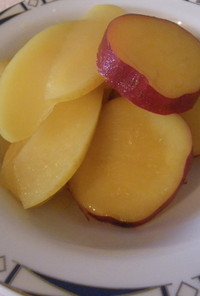 オレンジジュースで煮るりんごとさつま芋