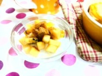シナモン香る♪りんごとキウイのヨーグルトの写真