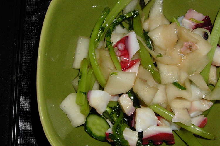 漬け物と茹でタコとごま油の和え物 レシピ 作り方 By 料理上手くなりたい クックパッド 簡単おいしいみんなのレシピが360万品