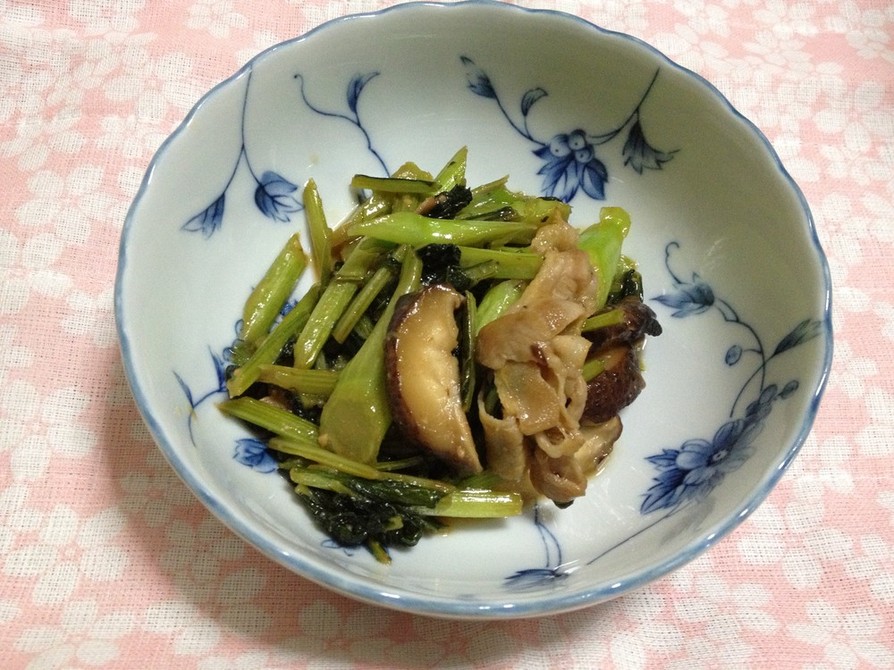 小松菜と豚のオイ味噌炒めの画像