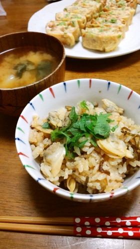 あさりと塩昆布の炊き込みご飯