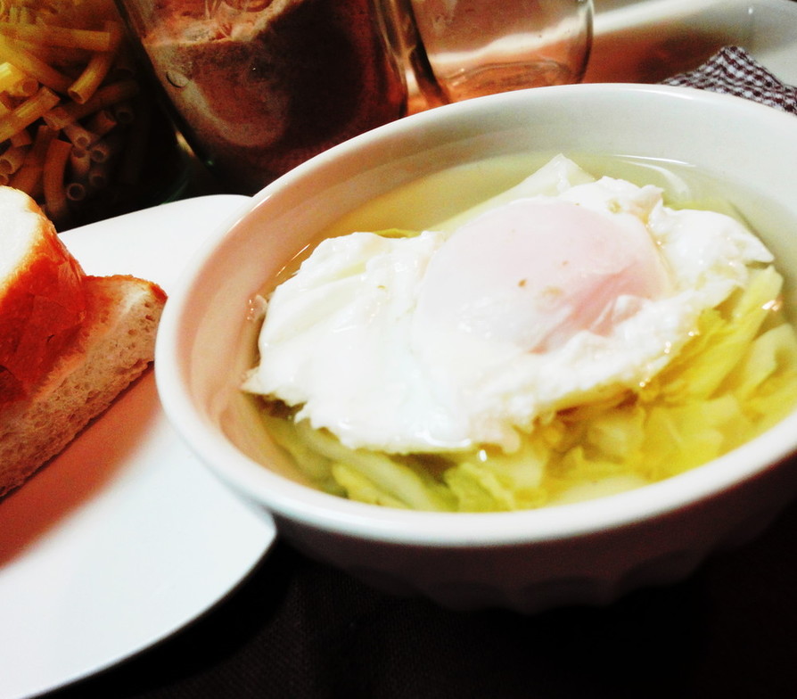 朝食に＊白菜と落とし卵のスープ＊の画像