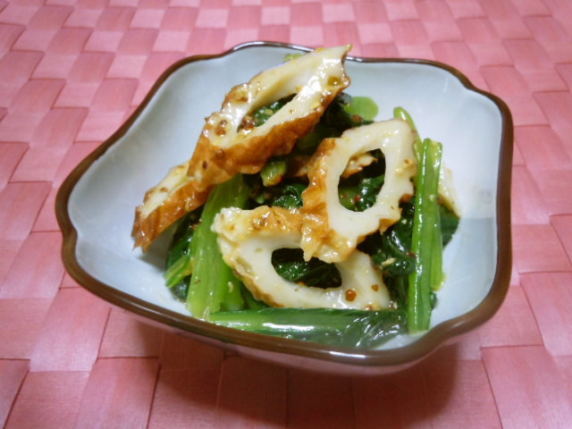 小松菜と竹輪の✿粒マスタード和えの画像
