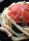 豆乳のスモークサーモンパスタ