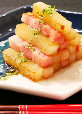 お弁当お野菜おかず・副菜:大根とベーコン
