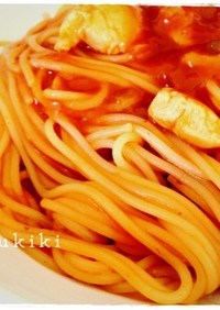 簡単♥残り物でトマトソースパスタ