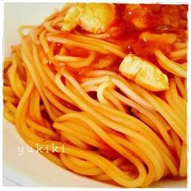 簡単♥残り物でトマトソースパスタ