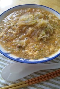 麻婆豆腐の素で簡単！春雨スープ