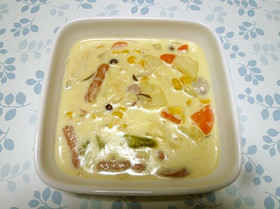 野菜たっぷり!うちの豆乳スープ