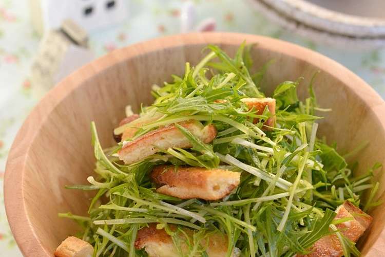 水菜と油揚げのパリパリチーズサラダ レシピ 作り方 By 鈴木美鈴 クックパッド 簡単おいしいみんなのレシピが354万品