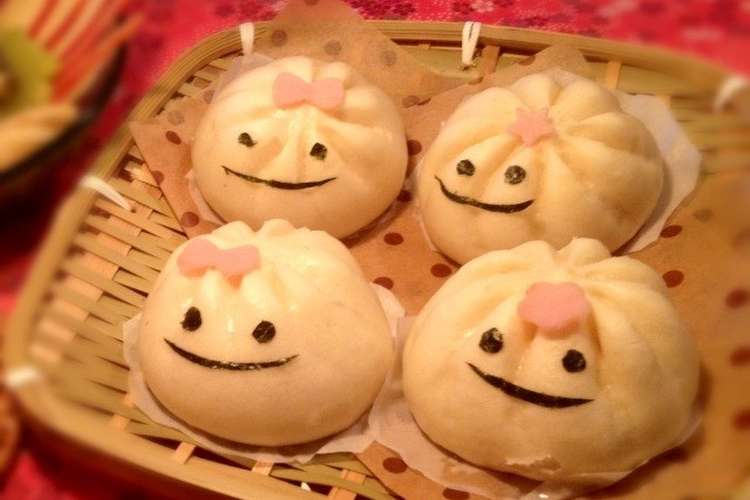 キャラ弁にも 簡単かわいい肉まん レシピ 作り方 By ひのちゃんママ クックパッド