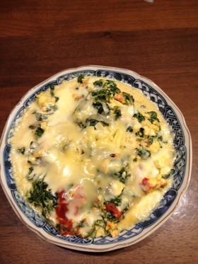ほうれん草のトロ〜リ卵チーズとじ