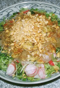 鯛の刺身の中華風サラダ
